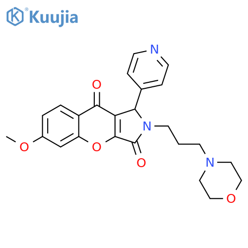 6-methoxy-2-3-(morpholin-4-yl)propyl-1-(pyridin-4-yl)-1H,2H,3H,9H-chromeno2,3-cpyrrole-3,9-dione structure