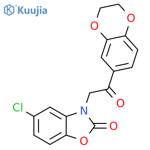 5-Chloro-3-2-(2,3-dihydro-1,4-benzodioxin-6-yl)-2-oxoethyl-1,3-benzoxazol-2(3H)-one structure