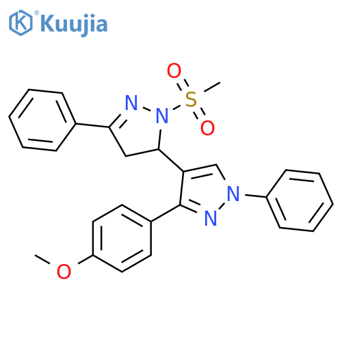 2-methanesulfonyl-3'-(4-methoxyphenyl)-1',5-diphenyl-3,4-dihydro-1'H,2H-3,4'-bipyrazole structure