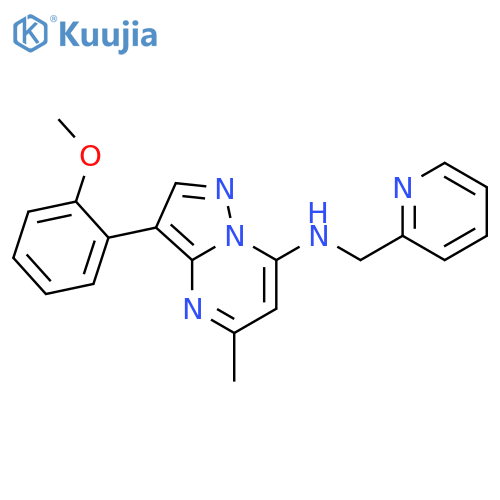 3-(2-methoxyphenyl)-5-methyl-N-(pyridin-2-yl)methylpyrazolo1,5-apyrimidin-7-amine structure