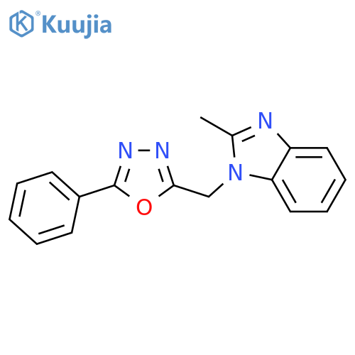 2-methyl-1-(5-phenyl-1,3,4-oxadiazol-2-yl)methyl-1H-1,3-benzodiazole structure