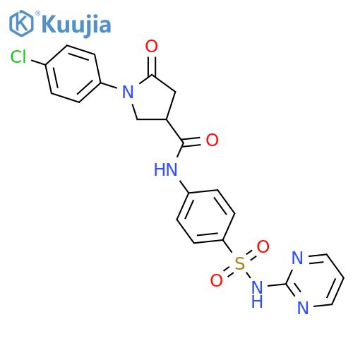<br>1-(4-chlorophenyl)-5-oxo-N-[4-(pyrimidin-2-ylsulfamoyl)phenyl]pyrrolidine-3 -carboxamide structure