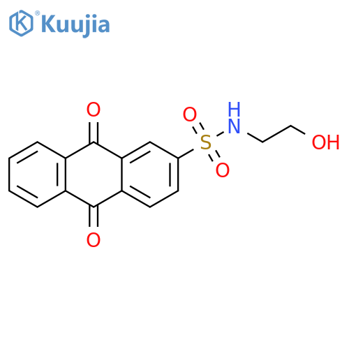 N-(2-hydroxyethyl)-9,10-dioxo-9,10-dihydroanthracene-2-sulfonamide structure