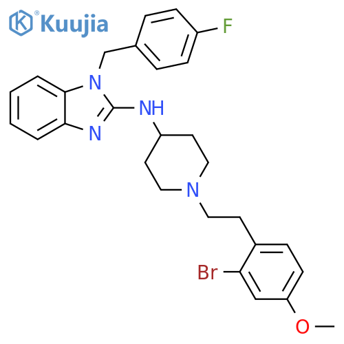 1H-Benzimidazol-2-amine, N-[1-[2-(2-bromo-4-methoxyphenyl)ethyl]-4-piperidinyl]-1-[(4-fluorophenyl)methyl]- structure