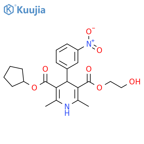 3,5-Pyridinedicarboxylic acid,1,4-dihydro-2,6-dimethyl-4-(3-nitrophenyl)-, cyclopentyl 2-hydroxyethylester structure