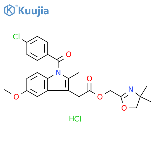 1H-Indole-3-acetic acid, 1-(4-chlorobenzoyl)-5-methoxy-2-methyl-, (4,5-dihydro-4,4-dimethyl-2-oxazolyl)methyl ester, hydrochloride (1:1) structure