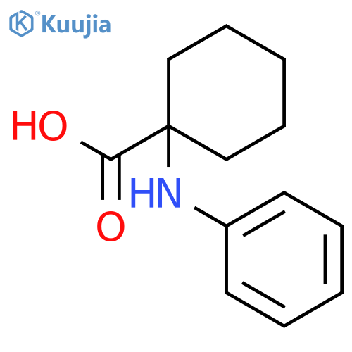 Cyclohexanecarboxylic acid, 1-(phenylamino)- structure