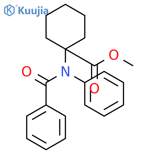 Cyclohexanecarboxylic acid, 1-(benzoylphenylamino)-, methyl ester structure