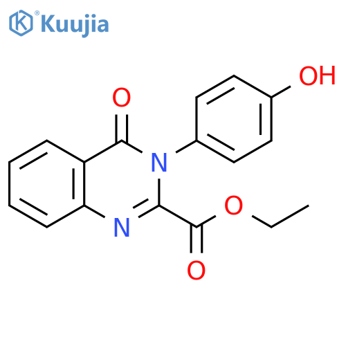 2-Quinazolinecarboxylic acid, 3,4-dihydro-3-(4-hydroxyphenyl)-4-oxo-, ethyl ester structure