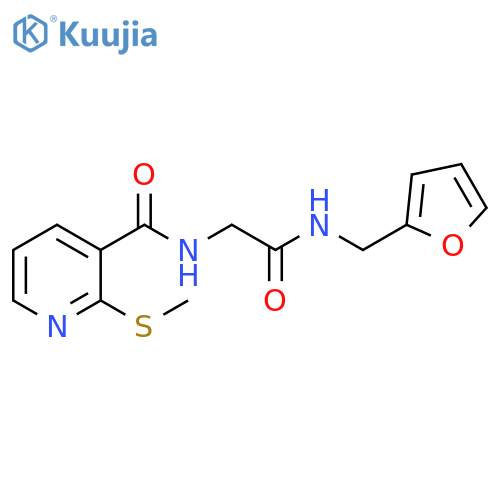 3-Pyridinecarboxamide, N-[2-[(2-furanylmethyl)amino]-2-oxoethyl]-2-(methylthio)- structure