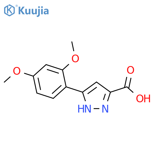 3-(2,4-dimethoxyphenyl)-1H-pyrazole-5-carboxylic acid structure