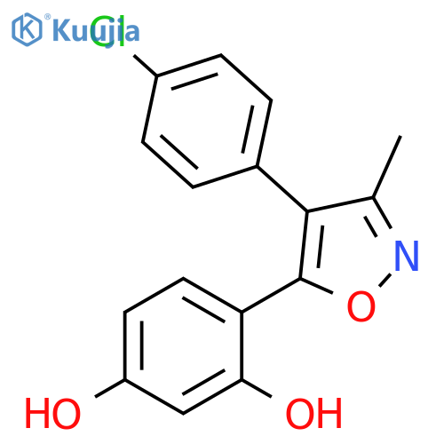 4-4-(4-chlorophenyl)-3-methyl-1,2-oxazol-5-ylbenzene-1,3-diol structure