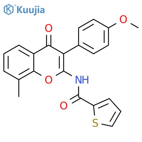 N-3-(4-methoxyphenyl)-8-methyl-4-oxo-4H-chromen-2-ylthiophene-2-carboxamide structure
