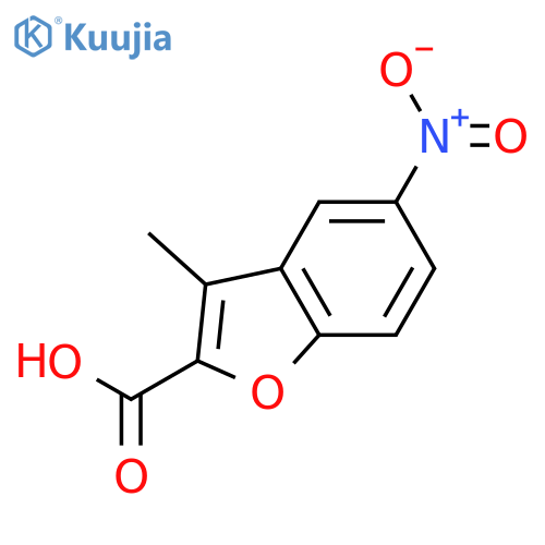 2-Benzofurancarboxylic acid, 3-methyl-5-nitro- structure