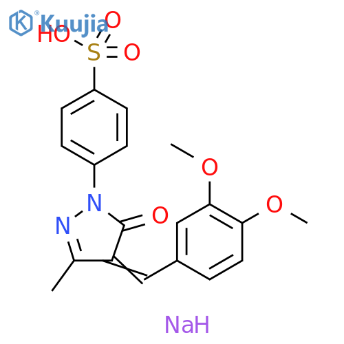 Benzenesulfonic acid, 4-[4-[(3,4-dimethoxyphenyl)methylene]-4,5-dihydro-3-methyl-5-oxo-1H-pyrazol-1-yl]-, sodium salt (1:1) structure