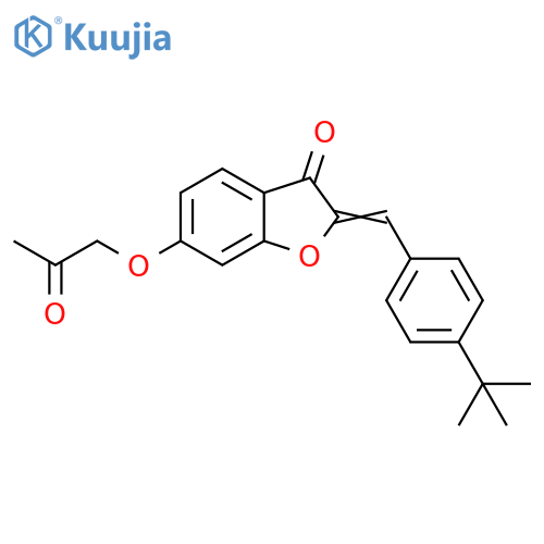 (2Z)-2-(4-tert-butylphenyl)methylidene-6-(2-oxopropoxy)-2,3-dihydro-1-benzofuran-3-one structure