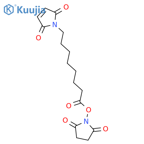 2,5-dioxopyrrolidin-1-yl 8-(2,5-dioxo-2,5-dihydro-1H-pyrrol-1-yl)octanoate structure