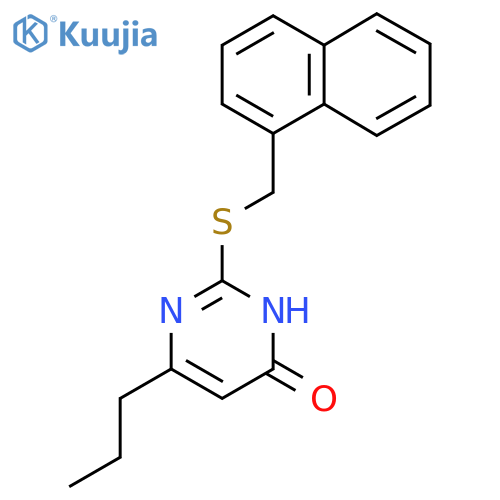 2-{(naphthalen-1-yl)methylsulfanyl}-6-propyl-3,4-dihydropyrimidin-4-one structure
