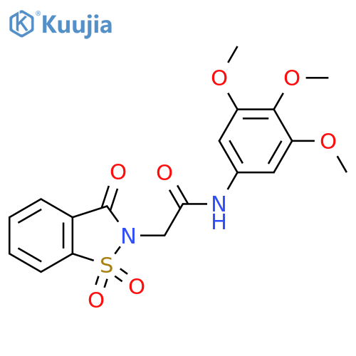 N-(3,4,5-trimethoxyphenyl)-2-(1,1,3-trioxo-2,3-dihydro-1lambda6,2-benzothiazol-2-yl)acetamide structure
