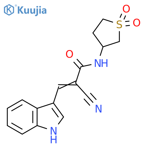 (2E)-2-cyano-N-(1,1-dioxo-1lambda6-thiolan-3-yl)-3-(1H-indol-3-yl)prop-2-enamide structure