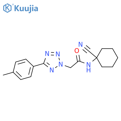 N-(1-cyanocyclohexyl)-2-[5-(4-methylphenyl)-2H-1,2,3,4-tetrazol-2-yl]acetamide structure