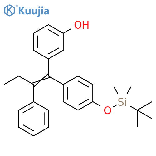 Phenol, 3-[1-[4-[[(1,1-dimethylethyl)dimethylsilyl]oxy]phenyl]-2-phenyl-1-buten-1-yl]- structure