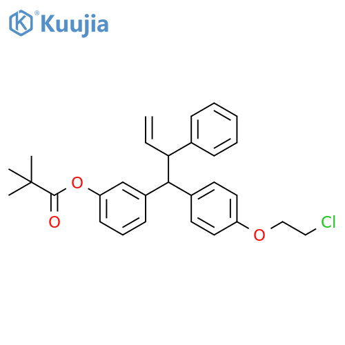 Propanoic acid, 2,2-dimethyl-, 3-[1-[4-(2-chloroethoxy)phenyl]-2-phenyl-3-buten-1-yl]phenyl ester structure