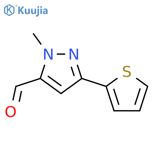 1-Methyl-3-thien-2-yl-1H-pyrazole-5-carbaldehyde structure