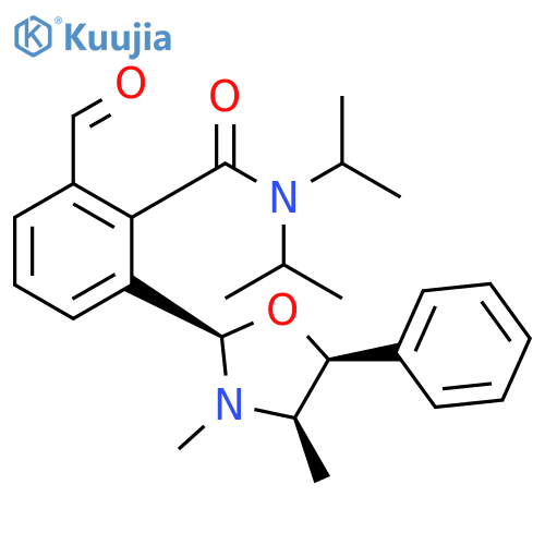 Benzamide,2-[(2R,4R,5S)-3,4-dimethyl-5-phenyl-2-oxazolidinyl]-6-formyl-N,N-bis(1-methylethyl)- structure
