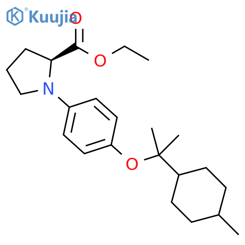 Proline, 1-[4-[1-methyl-1-(4-methylcyclohexyl)ethoxy]phenyl]-, ethyl ester structure