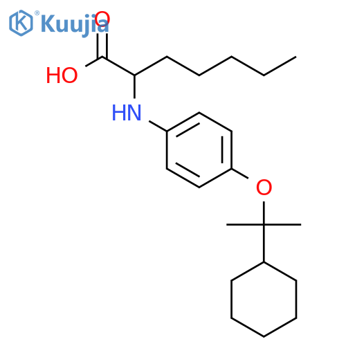 Heptanoic acid, 2-[[4-(1-cyclohexyl-1-methylethoxy)phenyl]amino]- structure