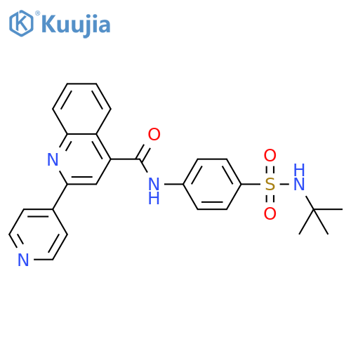 N-4-(tert-butylsulfamoyl)phenyl-2-(pyridin-4-yl)quinoline-4-carboxamide structure