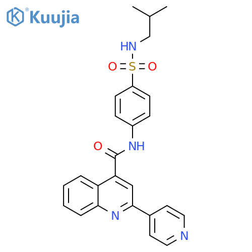 N-{4-(2-methylpropyl)sulfamoylphenyl}-2-(pyridin-4-yl)quinoline-4-carboxamide structure