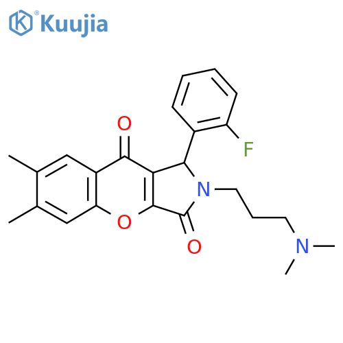 2-3-(dimethylamino)propyl-1-(2-fluorophenyl)-6,7-dimethyl-1H,2H,3H,9H-chromeno2,3-cpyrrole-3,9-dione structure