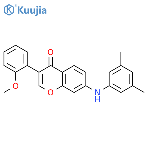 7-(3,5-dimethylphenyl)amino-3-(2-methoxyphenyl)-4H-chromen-4-one structure