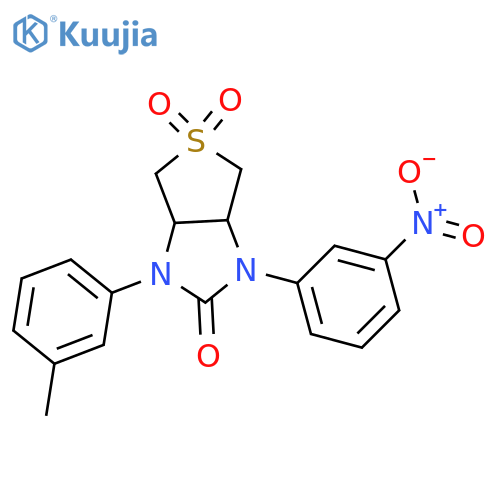 1-(3-methylphenyl)-3-(3-nitrophenyl)-hexahydro-1H-5lambda6-thieno3,4-dimidazole-2,5,5-trione structure