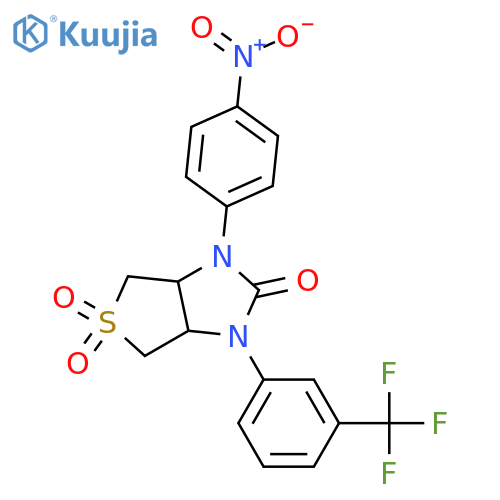 1-(4-nitrophenyl)-3-3-(trifluoromethyl)phenyl-hexahydro-1H-5lambda6-thieno3,4-dimidazole-2,5,5-trione structure