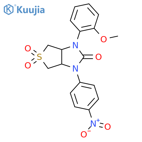 1-(2-methoxyphenyl)-3-(4-nitrophenyl)-hexahydro-1H-5lambda6-thieno3,4-dimidazole-2,5,5-trione structure