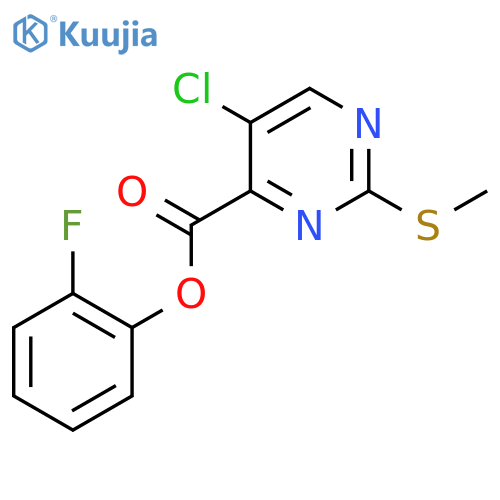 2-fluorophenyl 5-chloro-2-(methylsulfanyl)pyrimidine-4-carboxylate structure