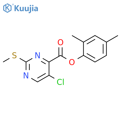 2,4-dimethylphenyl 5-chloro-2-(methylsulfanyl)pyrimidine-4-carboxylate structure