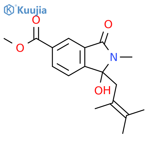 1H-Isoindole-5-carboxylic acid,1-(2,3-dimethyl-2-butenyl)-2,3-dihydro-1-hydroxy-2-methyl-3-oxo-,methyl ester structure