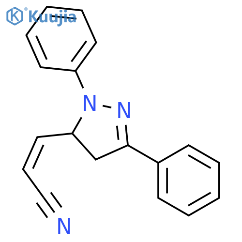 2-Propenenitrile, 3-(4,5-dihydro-1,3-diphenyl-1H-pyrazol-5-yl)-, (Z)- structure