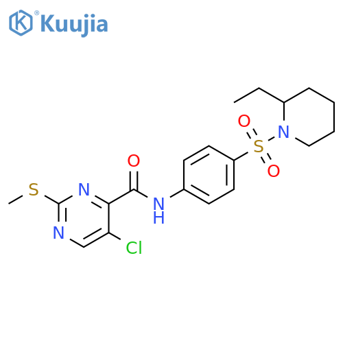 5-chloro-N-[4-(2-ethylpiperidin-1-yl)sulfonylphenyl]-2-methylsulfanylpyrimidine-4-carboxamide structure
