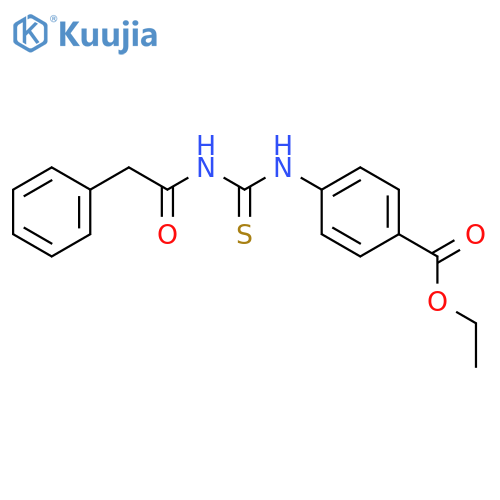 Benzoic acid, 4-[[[(phenylacetyl)amino]thioxomethyl]amino]-, ethyl ester structure