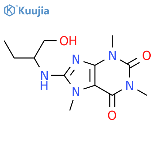 8-(1-hydroxybutan-2-ylamino)-1,3,7-trimethylpurine-2,6-dione structure