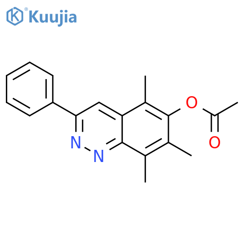 6-Cinnolinol, 5,7,8-trimethyl-3-phenyl-, acetate (ester) structure