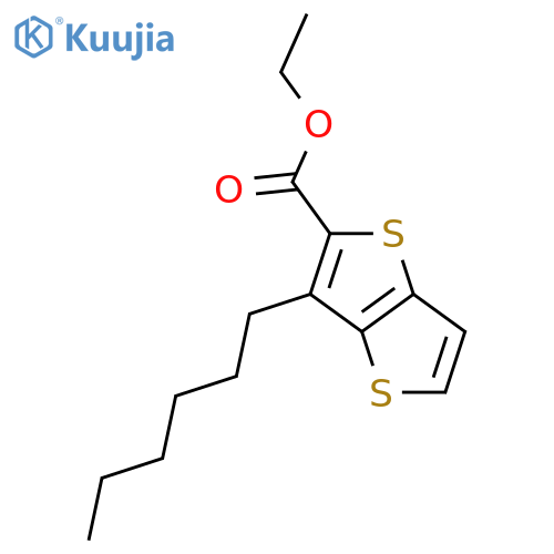 Thieno[3,2-b]thiophene-2-carboxylic acid, 3-hexyl-, ethyl ester structure