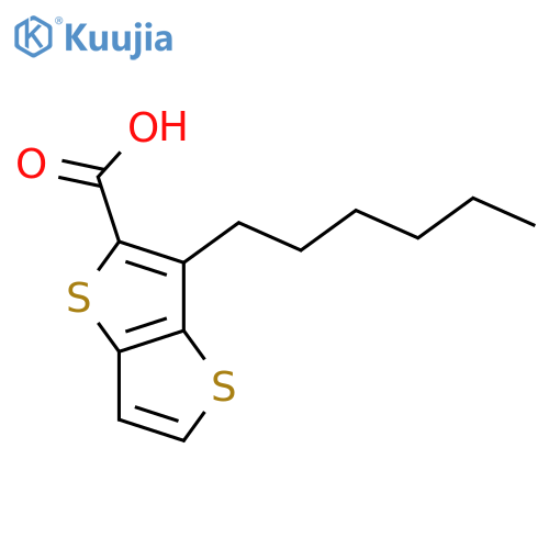 Thieno[3,2-b]thiophene-2-carboxylic acid, 3-hexyl- structure
