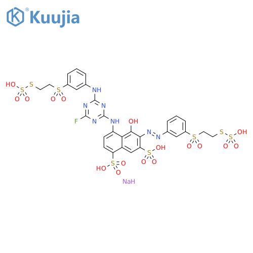 1,7-Naphthalenedisulfonic acid,4-[[4-fluoro-6-[[3-[[2-(sulfothio)ethyl]sulfonyl]phenyl]amino]-1,3,5-triazin-2-yl]amino]-5-hydroxy-6-[[3-[[2-(sulfothio)ethyl]sulfonyl]phenyl]azo]-,tetrasodium salt structure