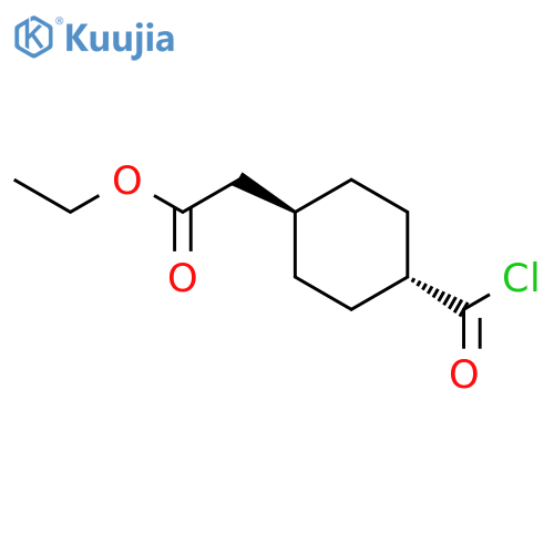 CYCLOHEXANEACETIC ACID, 4-(CHLOROCARBONYL)-, ETHYL ESTER, TRANS- structure